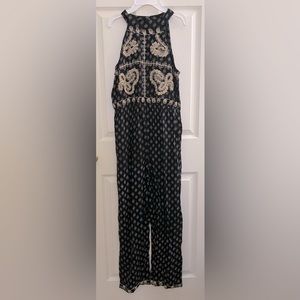 Anthropologie RAGA Sample Embroidered Jumpsuit Size Small